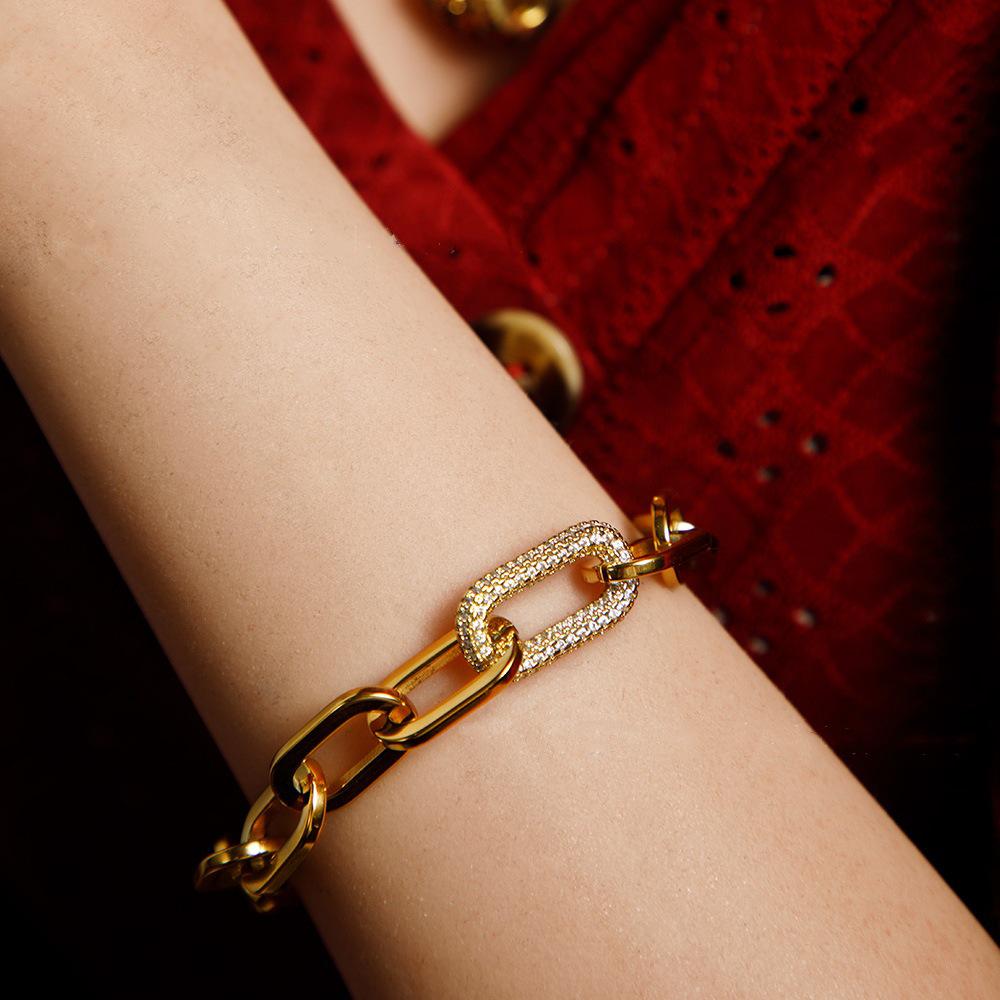 Collier Grosse Chaîne Exagérée: Courte chaîne clavicule en métal ornée de strass pour femmes