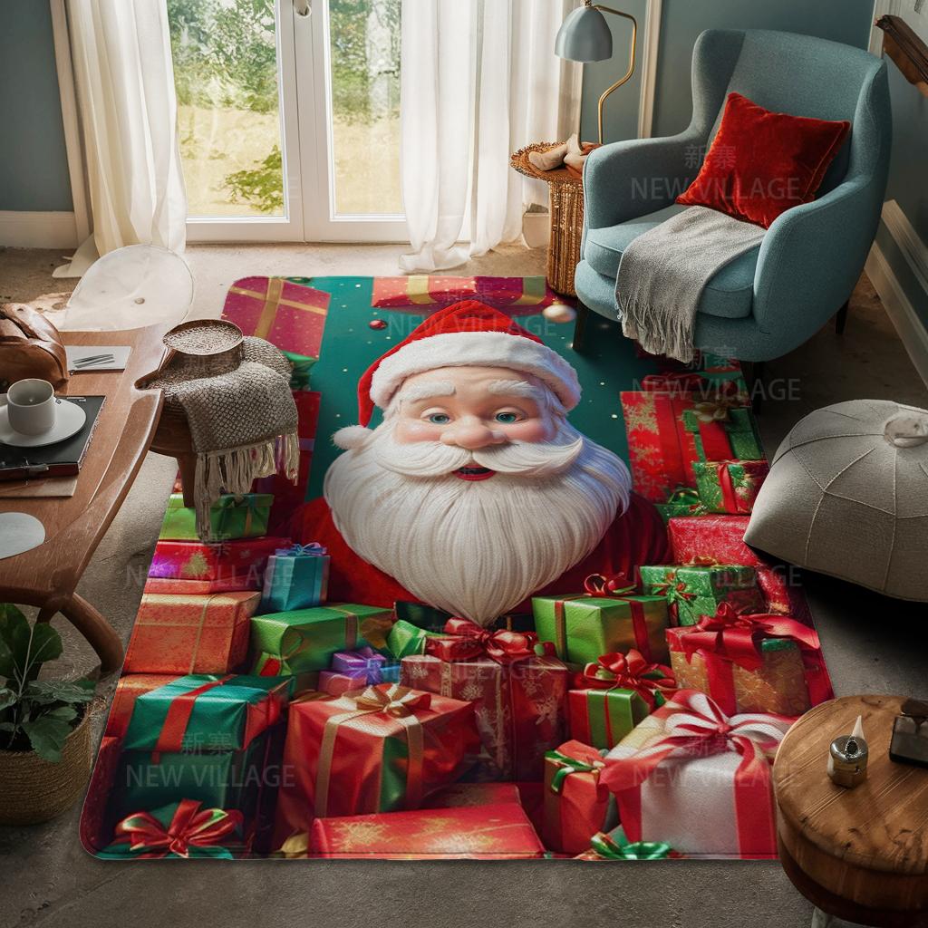 House Entrance Carpet Home Door Mat Living Room Bath Foot Bathroom Non-slip Water Absorption Rugs Bath Merry Christmas Winter