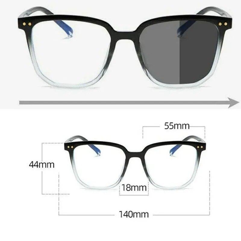 Luxury Square Short-sighted Glasses Women's Trendy Photochromic Myopia Outdoor Color Changing Sunglasses  Minus Diopter Eyewear