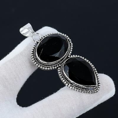 Black Spinel Gemstone Handmade 925 Sterling Silver Jewelry Pendant, Black Spinel Handcrafted Jewelry Pendant Necklace, Thanks Giving Gifts
