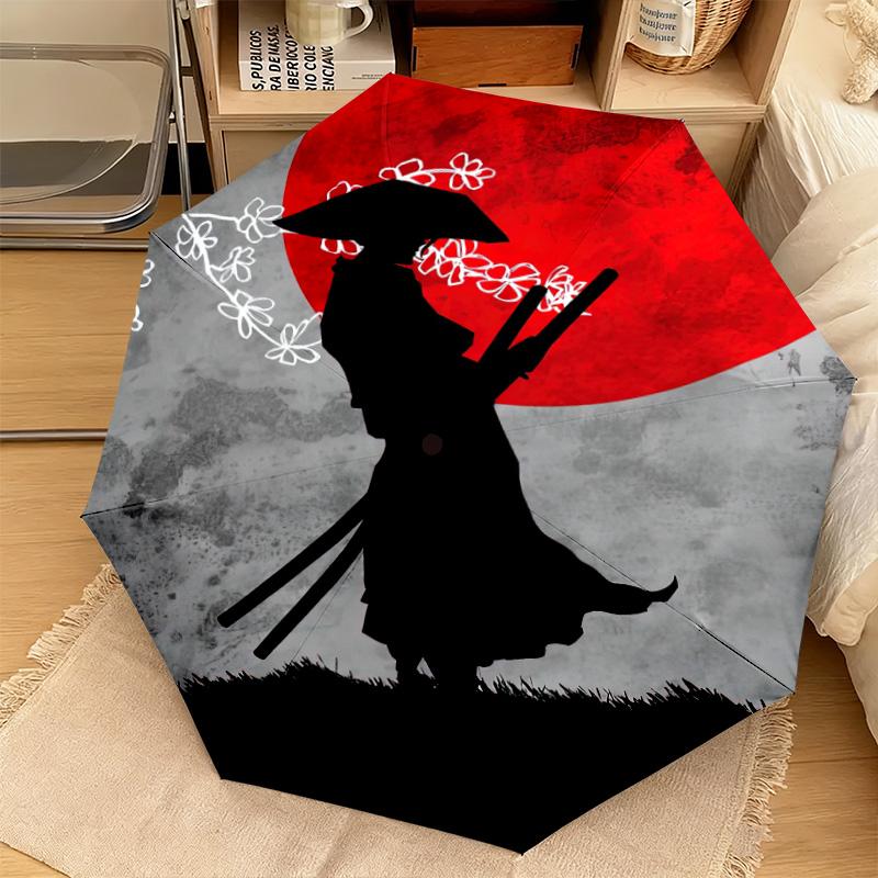 1PC Samurai  Automatic Umbrella - Suitable Travel Outdoor Portable Umbrella Birthday Gift Daily Essentials