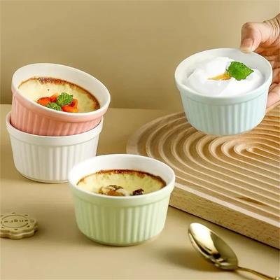 Dessert Temperature Bowl Household Inch Pudding Shufulei 3.5 Egg Bowl Baby Baking Oven High Bowl Steamed Resistant Ceramic