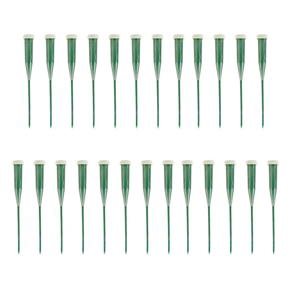 25 Pcs Green Floral Water Tubes Reusable Plastic Stem Water Tubes with Silicone Caps for Flower Stem Arrangements
