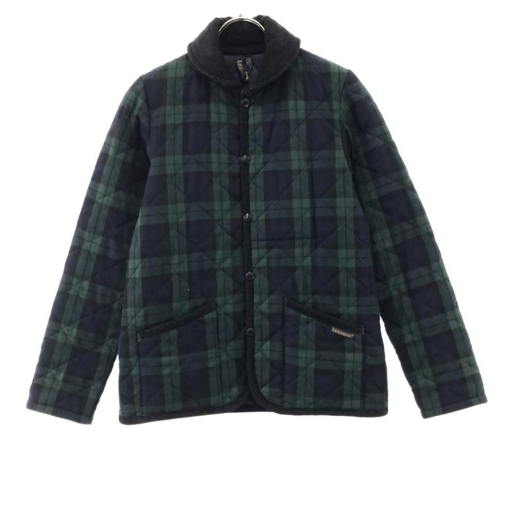 

LAVENHAM Сделано в Великобритании Куртка стеганая в клетку тартан 34 Зеленый x темно-синий Женская Б/У