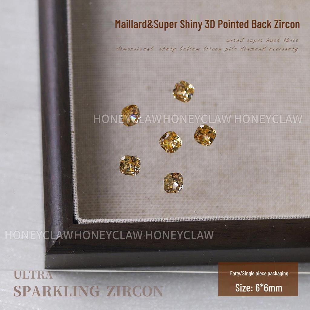 Champagne & Light Coffee Zircon Nail Art Gems: Large Pointed, Teardrop, Horse Eye, Pigeon Egg Shapes