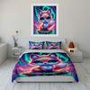 Dreamy Glowing Fox With Aurora Background Printed Duvet Cover Set1 Duvet Cover+2 Pillowcasemulti Size Bedroom Bedding Decor