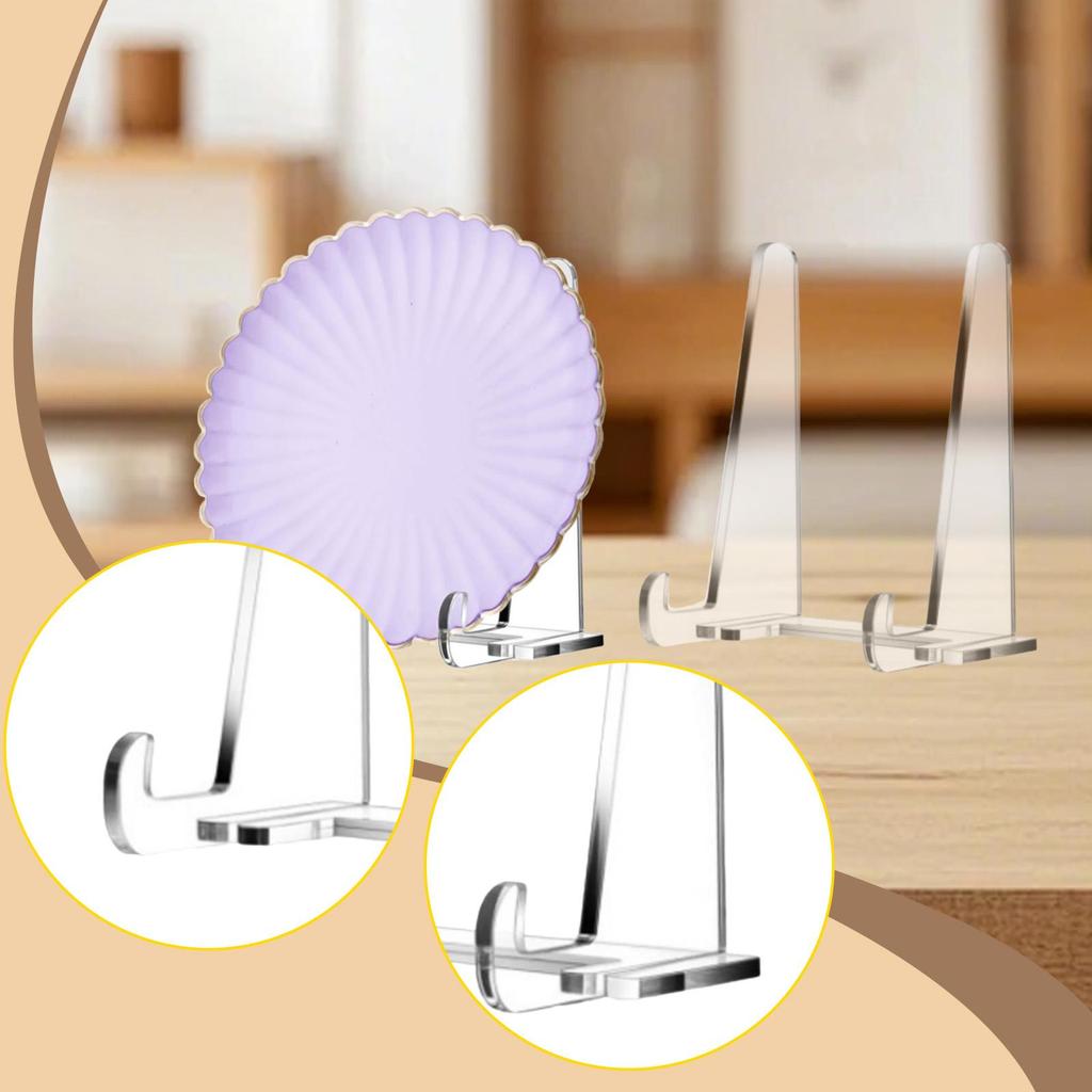 Acrylic Display Stand for Plates Books Photo Frames Modern Clear Easel Holder for Office Living Room