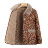 Yalu Damen Wintermantel mit Blumenmuster, Wattierung und Pelzkragen