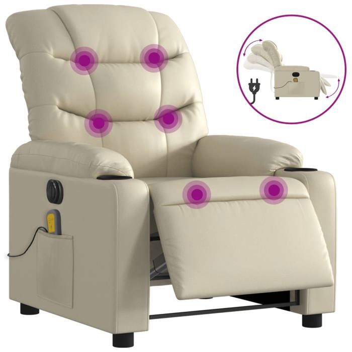 VidaXL Electric Reclining Massage Armchair, Relaxation Chair with Backrest, Seat with Armrests Living Room, Modern, 3206593
