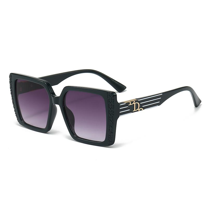Nieuwe Mode D-Vormig Vierkant Frame Zonnebril Voor Dames Met Holle Tempels En Gepersonaliseerd Ontwerp Zonnebril