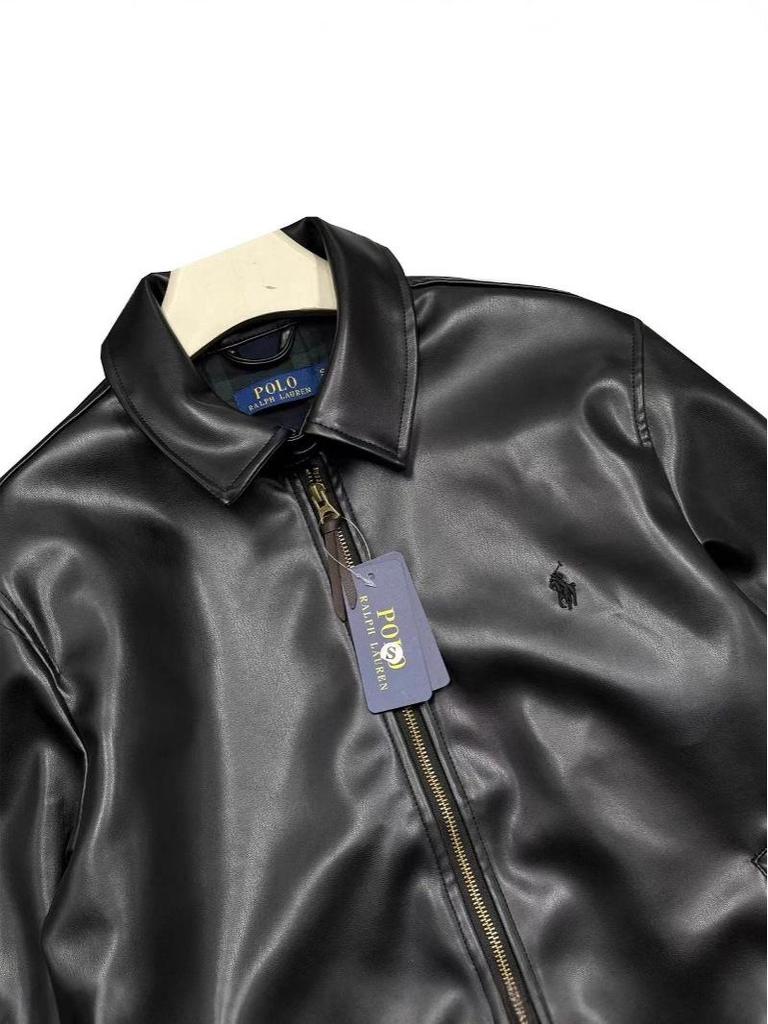 CrossPolo RL Ralph 25 Trendiger Cooler Partnerlook PU-Leder Reversjacke - Langarm, Hongkong & Koreanische Mode