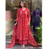 Women Bollywood Party Wear Printed Cotton Kurti Salwar Suit Indian Designer Top Tunic Salwar Kameez Set