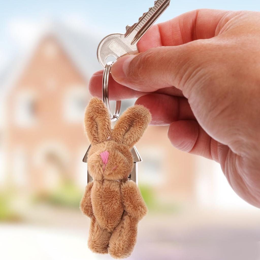 Lurrose 20-Piece Set Mini Plush Rabbits, 3.35-Inch Small Jointed Bunny Dolls with Keychains, Kids Toys, Easter, Birthday, and Decoration
