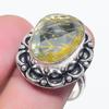Natural Golden Rutile Gemstone 925 Sterling Silver Jewelry Ring Size 7.5 AR-15983