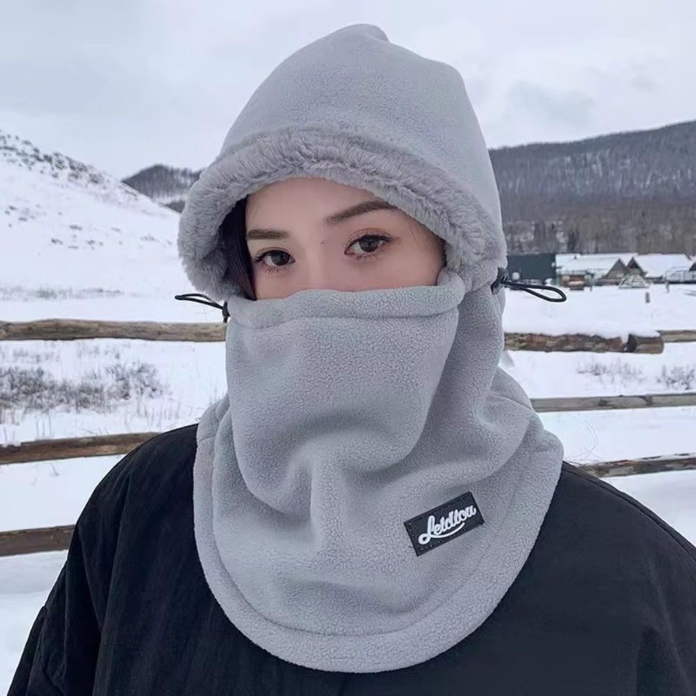 Plush Beanies Cap Windproof Hooded Face Mask New Ear Protection Hat Outdoor