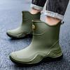 Modische Regenschuhe kurzer Schaft 2025 neue Herren wasserdichte Regenstiefel dicksohlige verschleißfeste Fahrer Takeaway regenfeste Gummischuhe