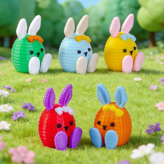 6 st påskminikaninfigurer Harts Små kaninäggsdekorationer för dockhus Sagoträdgård Dekoration Vårfestpresenter