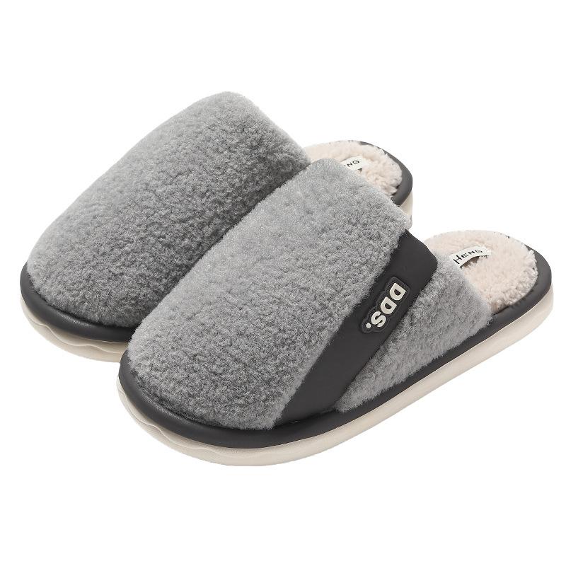 Plush cotton slippers season women's indoor home household men's plush warm non-slip plush slippers men