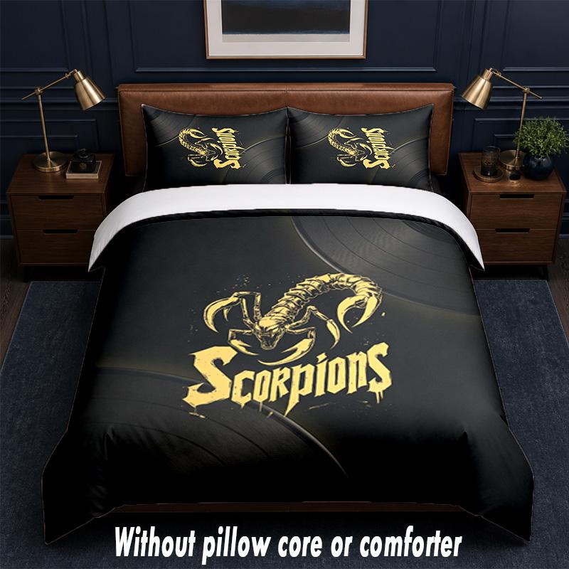 Scorpions Design Bed Bedding Set 1 Duvet Cover + 2 Pillowcases Soft Breathable Household Bed Linens