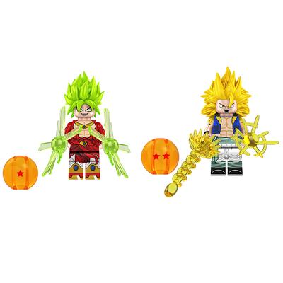 1/8Pcs Cartoon Anime Mini Action Figure Doll Building Blocks Anime Characters Goku Super Saiya Birusu Model Kids Toys Gifts