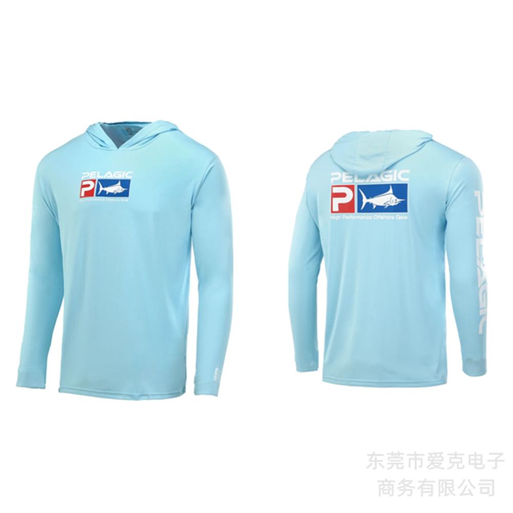 Pelagic Hooded Fishing Suit Men's Summer Sunscreen Quick-Drying Fishing Shirt Outdoor Sportswear Breathable Top