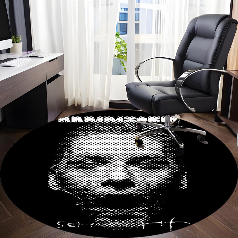 1PC Rammstein Office Round Rug, Non-slip, Soft and Durable Office Rug for Interior Decoration, Perfect for Office Yy250915040