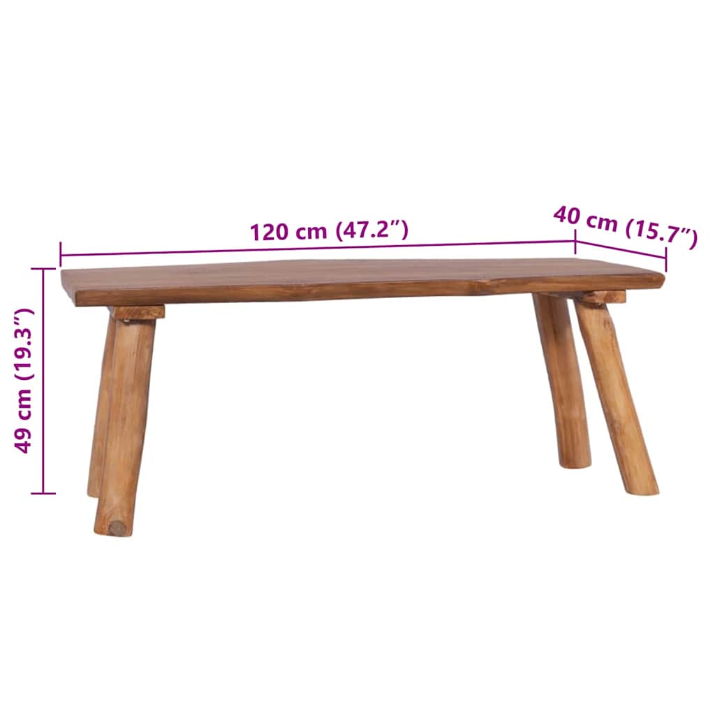 Garden Bench 120 cm Solid Teak Wood