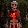 Spooky Garden Stake Lights 4 Pcs Solar Light Up Skeleton Decoration, 3D Creepy Human Halloween Outdoor Walkway Decor Pathway Light, Waterproof