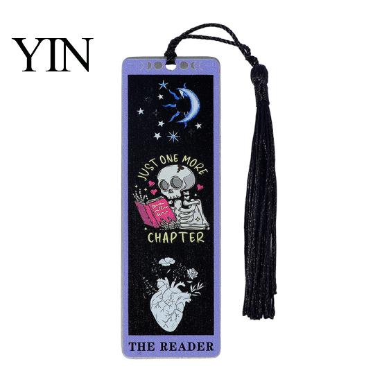 Bend-proof Bookmark Tarot Card Bookmark, Stainless Steel Skeleton Pattern Page Marker, Thin Unique Design Metal Book Mark for Students Reading, Gothic