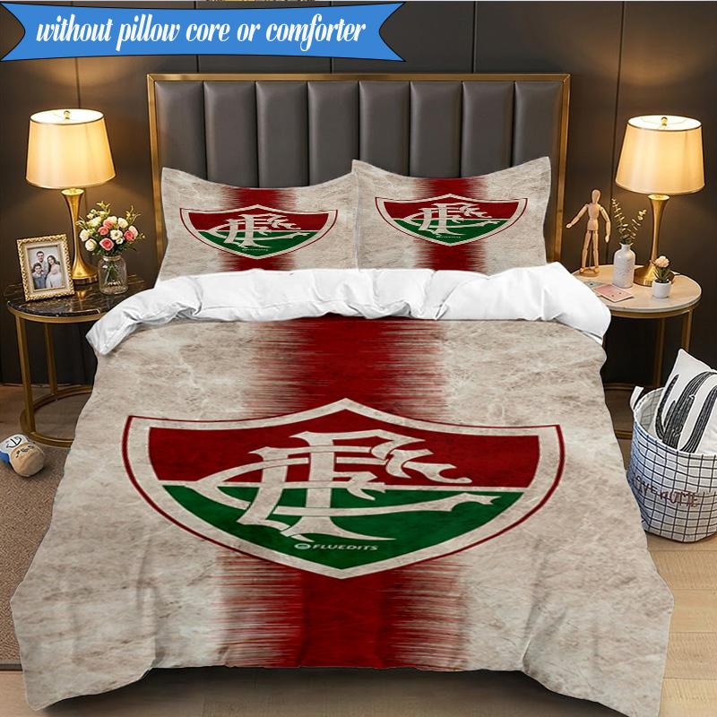 3PCS Soccer Club Emblem Design Printed Soft Bedding Set,Including 1pc Duvet Cover And 2pcs Pillowcases Perfect for Bedroom, Dormitory, Fan Gift