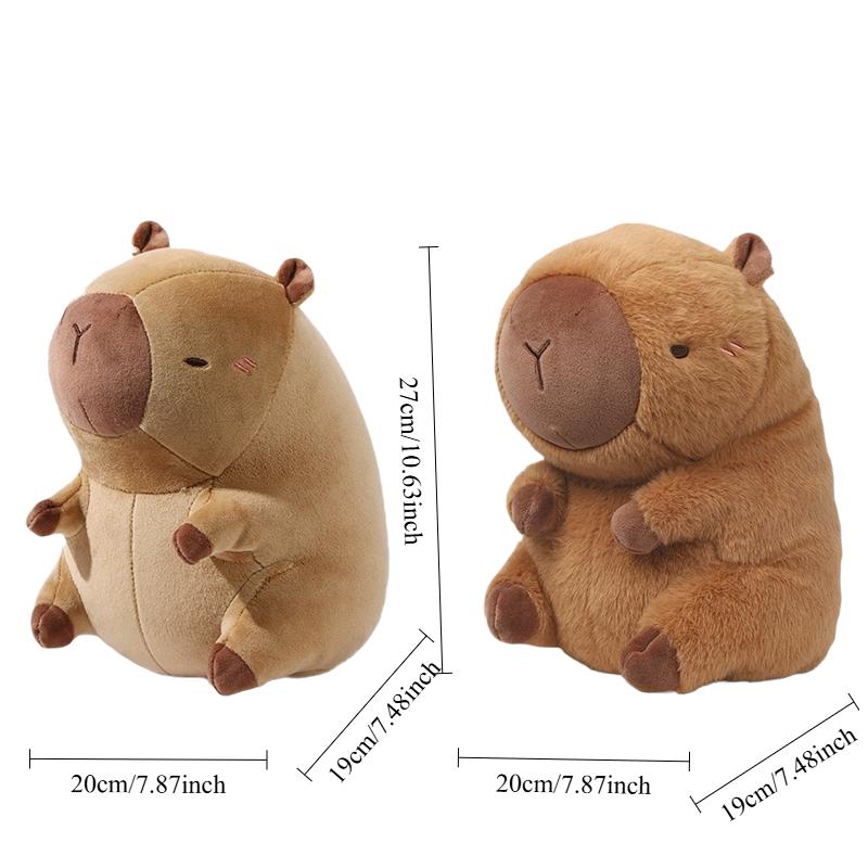 Cuscino Peluche Portatile a Forma di U Capibara Animato 2 in 1 Cuscino Supporto per il Collo da Viaggio Cuscino Peluche Carino Cuscini per Sedia da Lavoro
