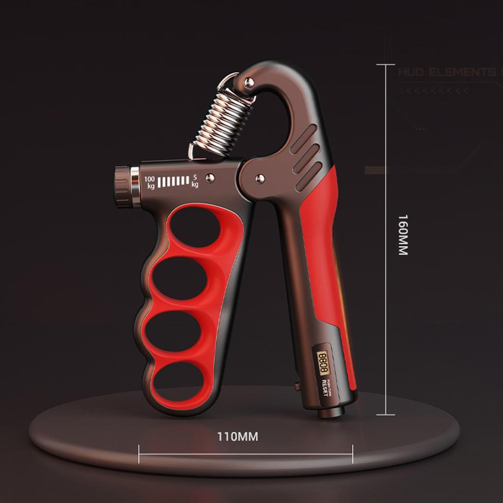 Adjustable Hand Grip Strength Trainer Mechanical Counter 5 100kg Resistance Hand Gripper Orange
