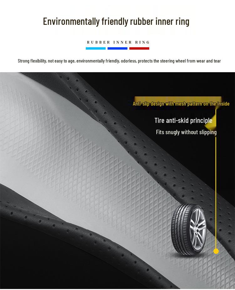 Universal Steering Wheel Cover for Geely Vision X3, X6, Xingyue L, Emgrand S, GSGL, Binyue, Boyue X, Binrui - All-Season Fit