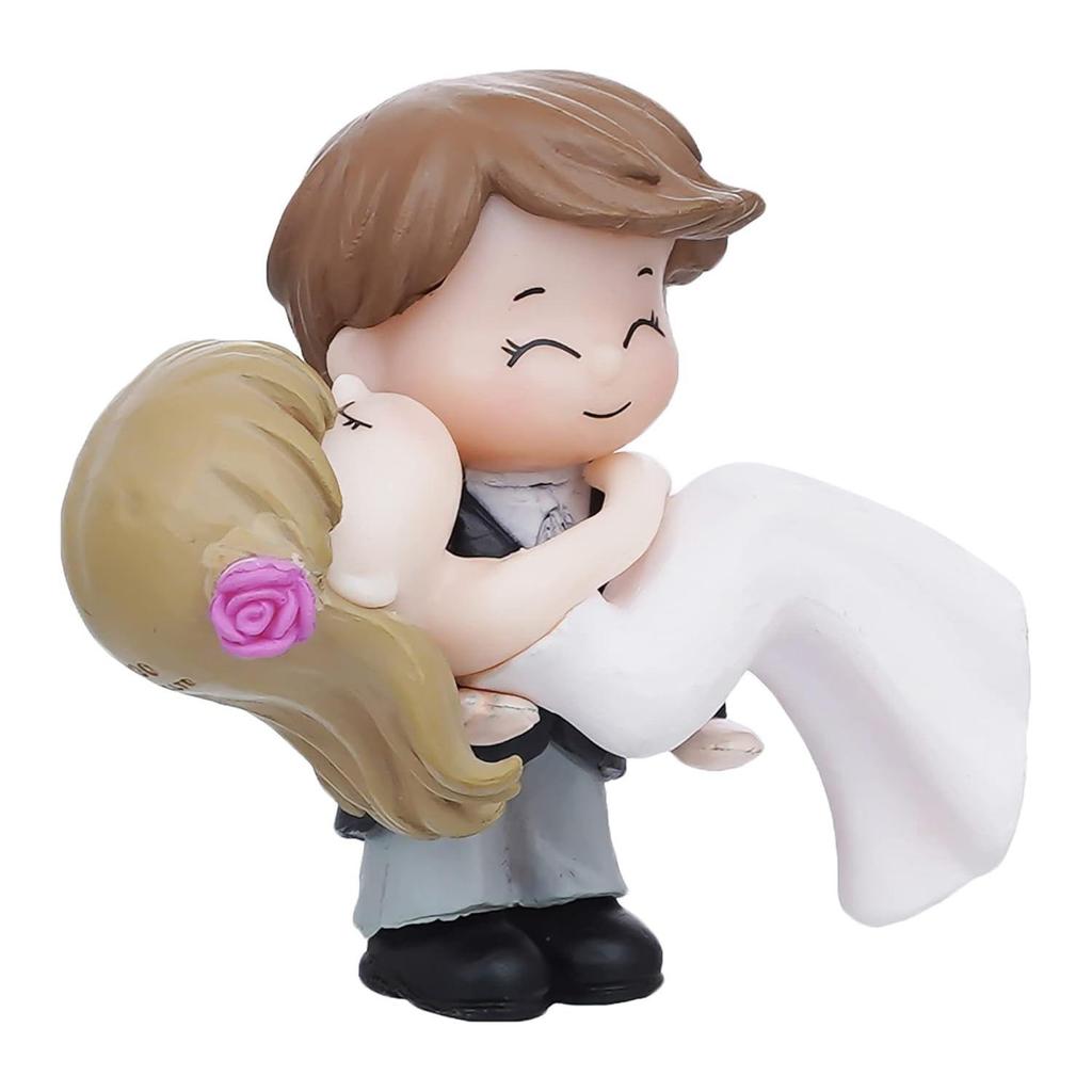 Resin Handcrafted Bride Kissing Groom Romantic Couple Statue Decorative Showpiece-Valentine Gift