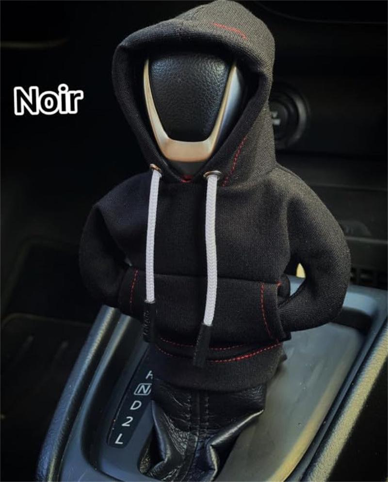 Gear Shift Knob Hoodie Cover Black Polyester