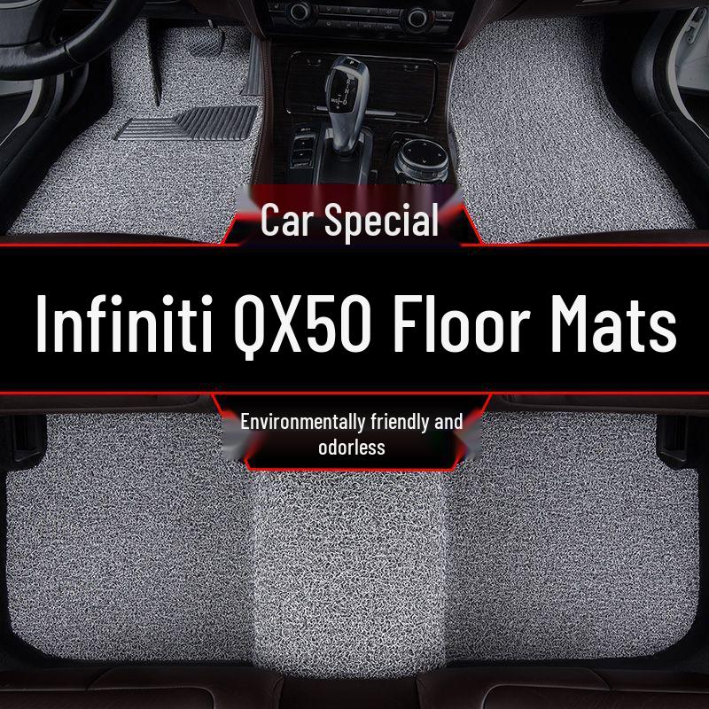Compatible with 2018 Infiniti QX50: Full Set of Silk Loop Car Floor Mats