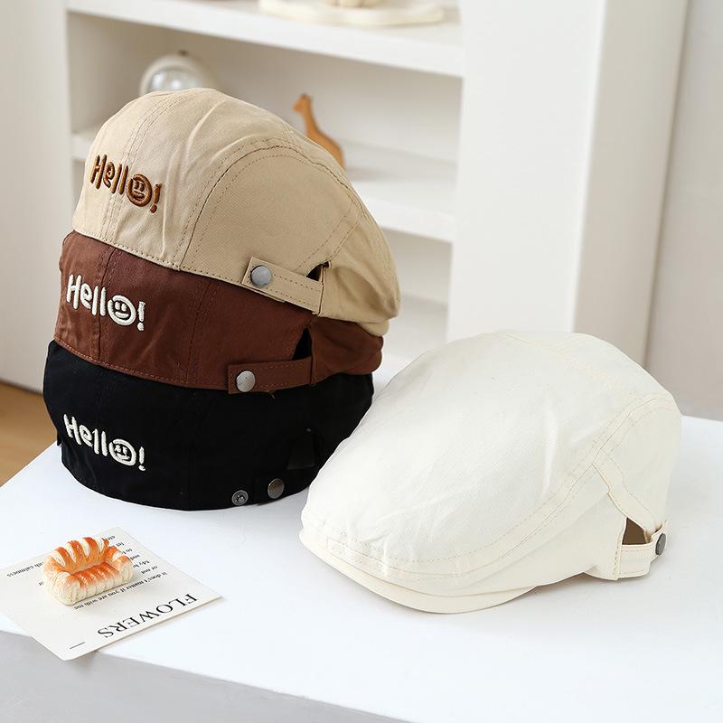 Koreanischer Stil Baskenmütze für Kinder: Leichte, Bestickte, Modische Kappe für Frühling & Sommer