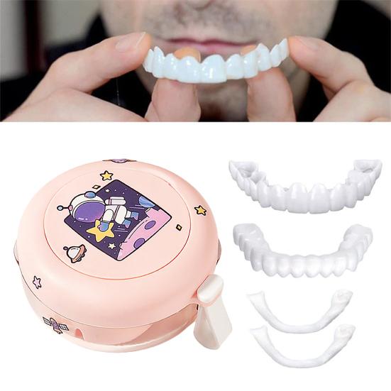 Yousheng Portable Denture Case with Mirror RemovableTray Leak-proof Compact Denture Bath Storage Box for Braces