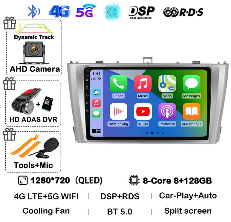 Android 14 Carplay Auto For Toyota Avensis 3 2008 2009 2010 2011 2012 2013- 2015 Car Radio Multimedia Stereo Player GPS 4G WIFI