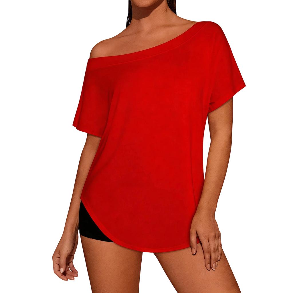 Women's Relaxed-Fit Casual Asymmetrical Off-the-Shoulder Top