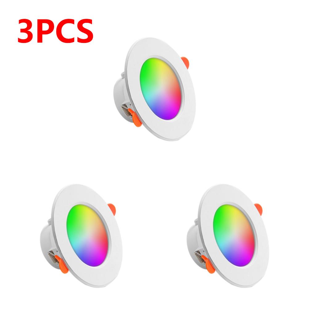 1-10PCS RGB LED Downlight 10W Tuya Bluetooth Smart Ceiling Light GB+CW+WW Dimmable Spotlight Voice Control for Alexa Google Home