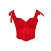 Damen Spitzen-Trägerloses Formgebendes Bustier mit gepolsterten Körbchen und abnehmbaren Trägern