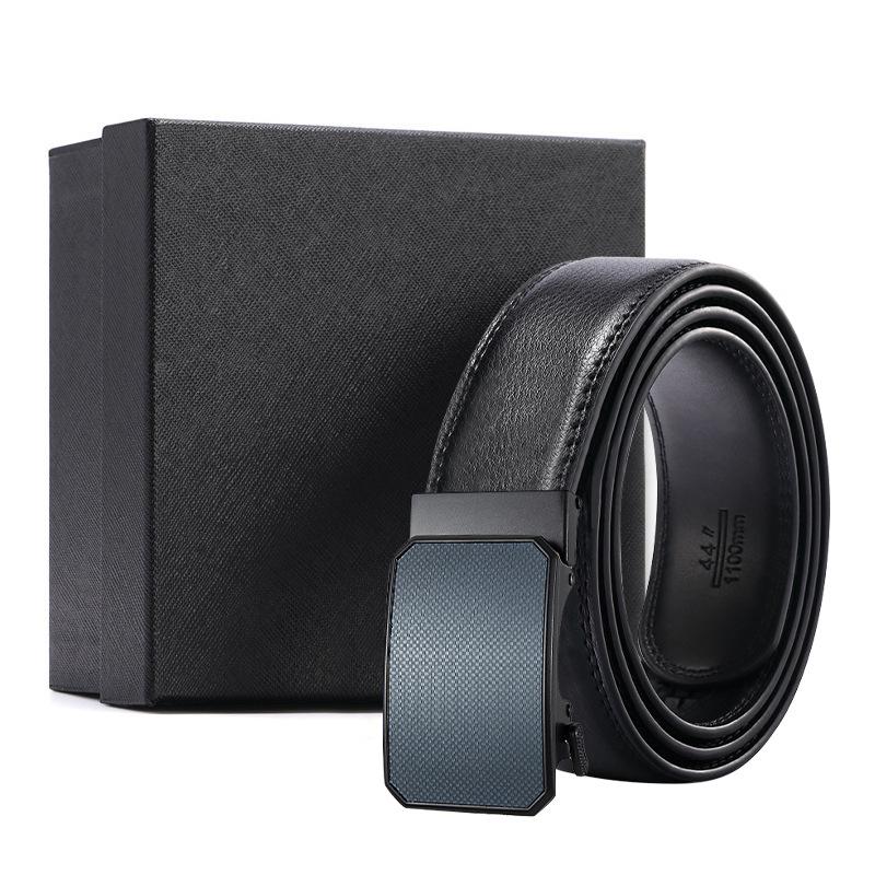 Belt Men'S Lychee Leather Automatic Buckle Men'S High-End Belt Business Gift Soft Cowhide Men'S Belt