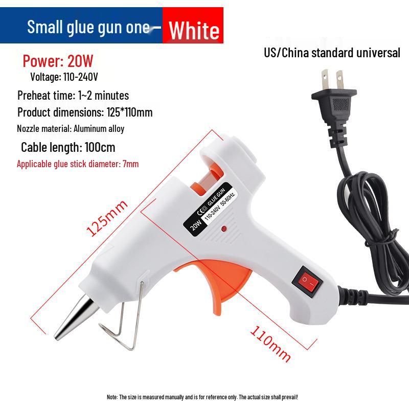 20W DIY Hot Melt Glue Gun for Household & Children's Crafts - Includes 11mm Glue Sticks