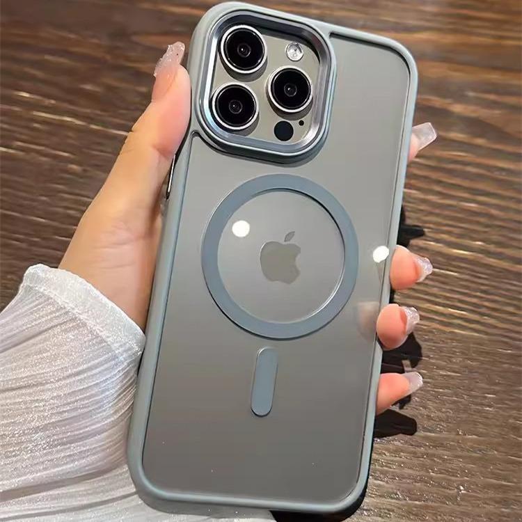 

Applicable To IPhone 16pro Mobile Phone Case Magnetic Charging Apple 15Pro Metal Lens Anti-fall Protection Case Apple 16Plus