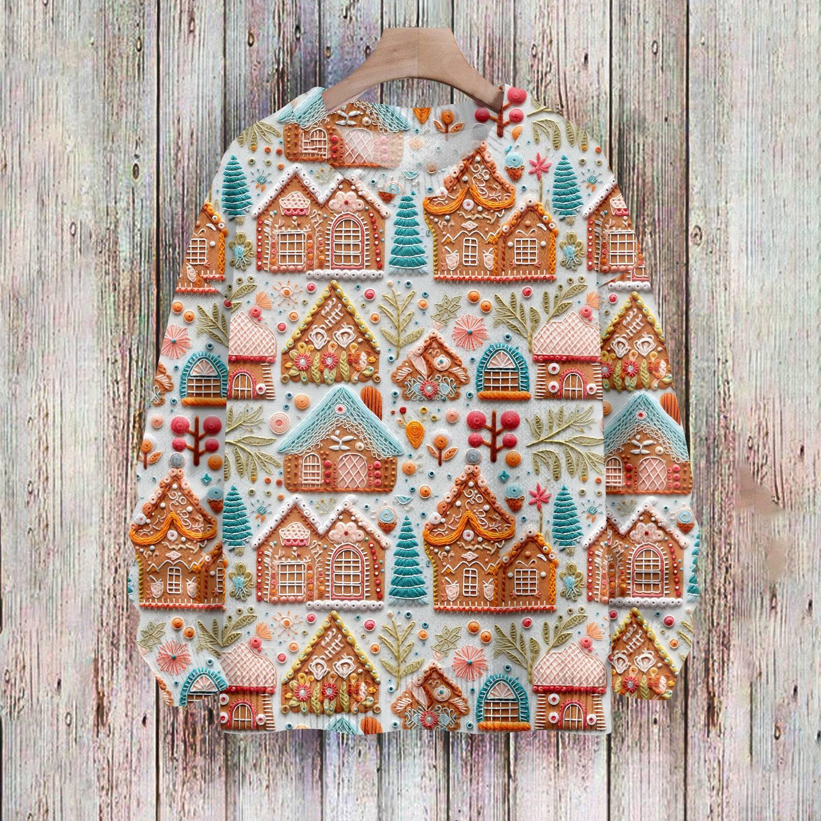 

Рождественские толстовки для женщин Вязаный свитер Милая рубашка Осенний свитер с круглым вырезом Топы XXXXXL хаки