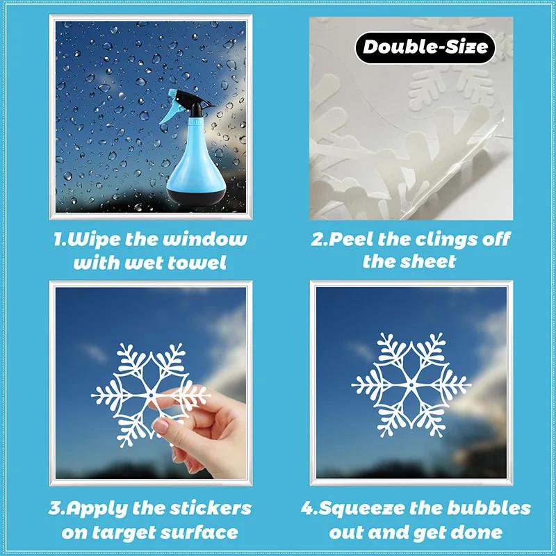 Merry Christmas Window Stickers White Snowflake Elk Xmas Tree Sticker Christmas Decoration Christmas New Year Home Supplies