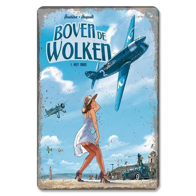 Vintage Metal Sexy Girl Pin Up Girls Plaque Tin Signs Cola Beer Airplane Metal Poster Retro for Bar Pub Club Home Wall Art Decor