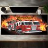 1PC Custom Name Fire Truck Artwork Mouse pad, keyboard and mouse desk pad, for computer notebook  Birthday Gift For Any Room Or Office