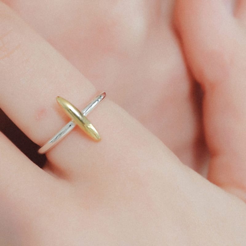 J.Lauren Silver and Gold Combination Objet Ring R0664